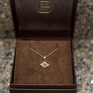 Sydney Evan 14k Yellow Gold and Diamond Evil Eye Charm with Sapphires